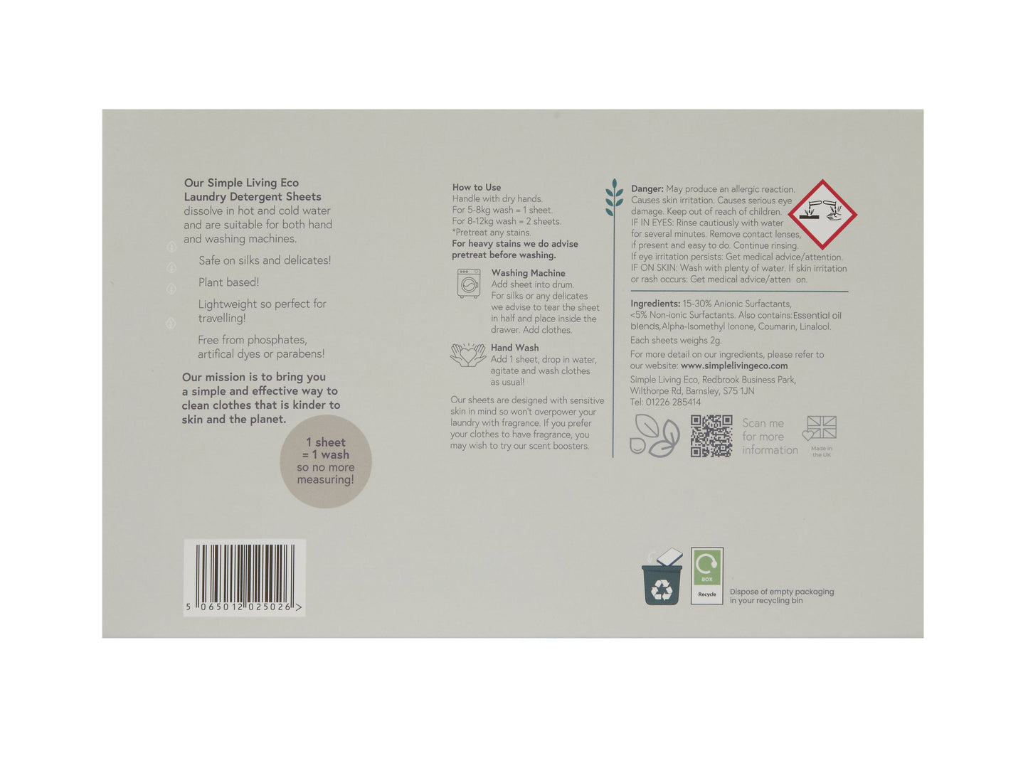 Simple Living Eco Laundry Detergent Sheets | 32 Washes | Made In UK