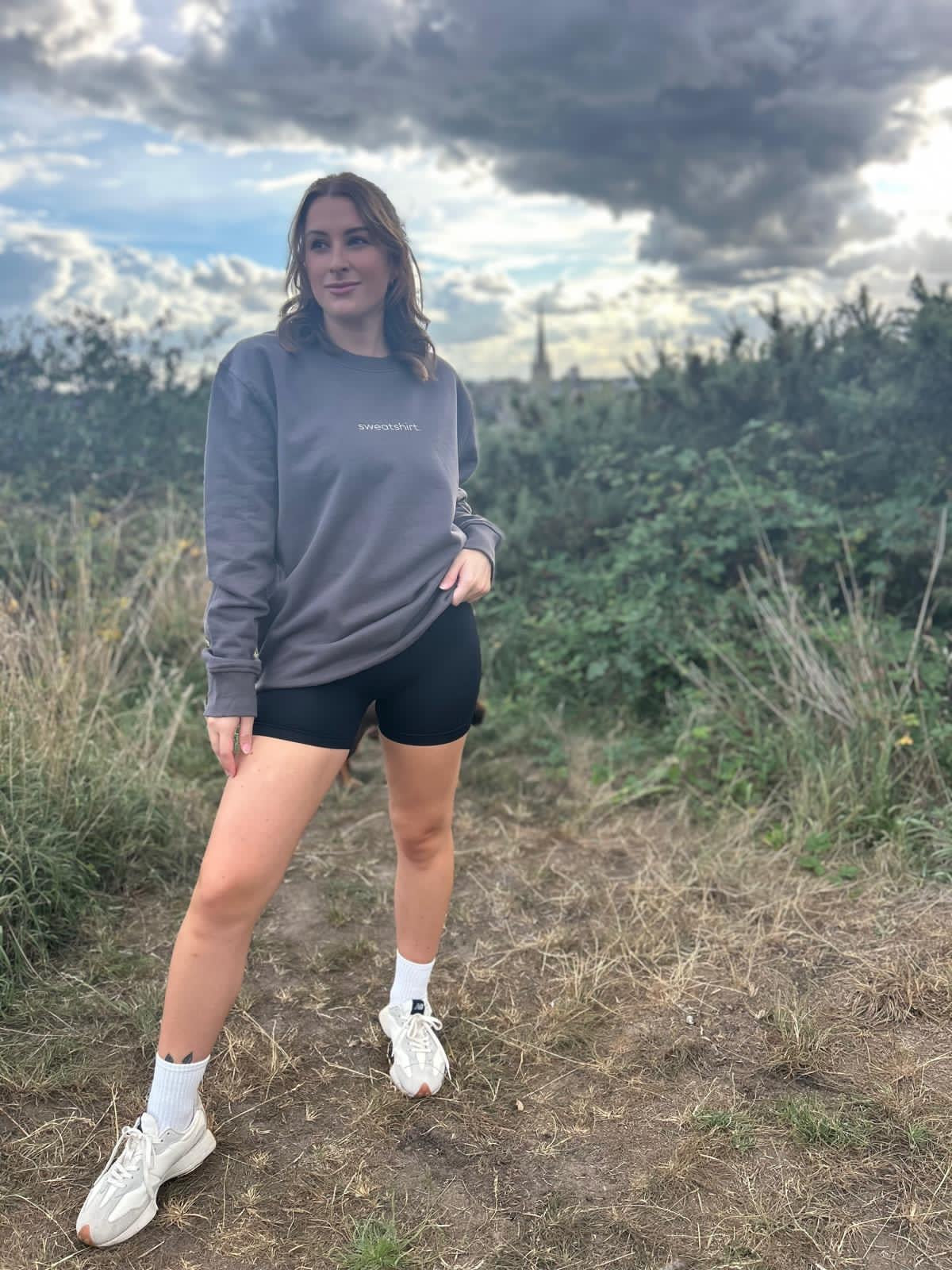 simple. sweatshirt. charcoal.