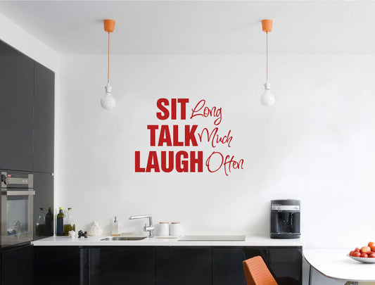 Sit Talk Laugh Wall Sticker – Vinyl Quote for Kitchen or Dining Room