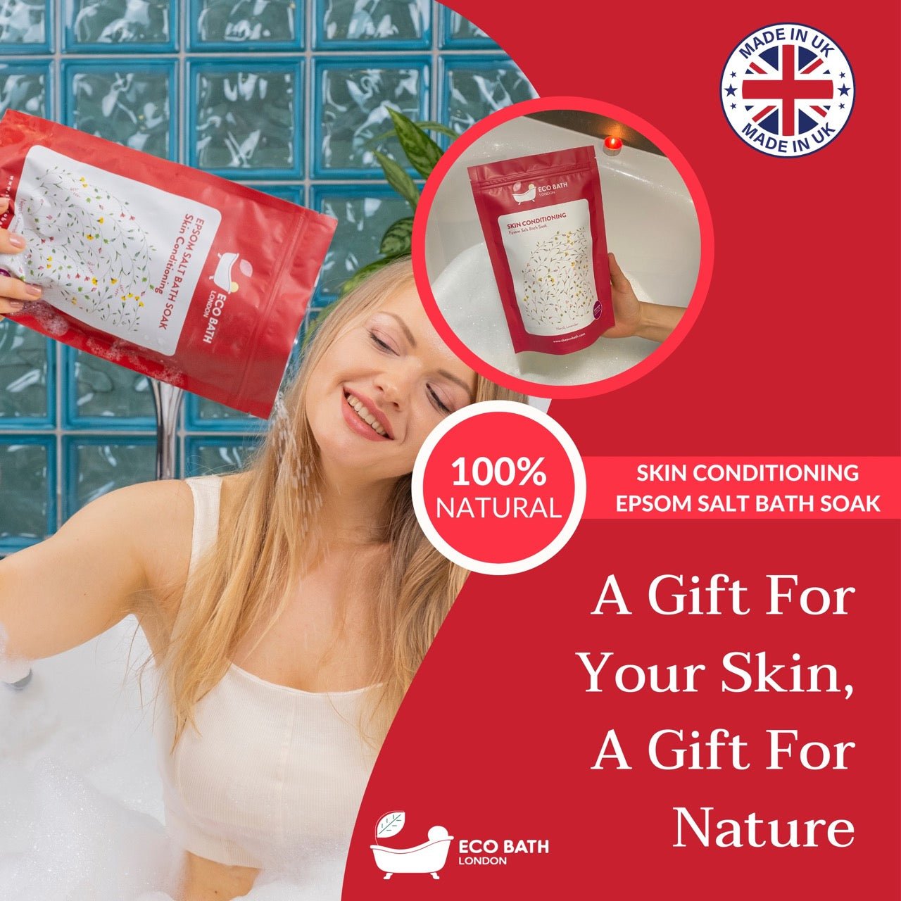 Eco Bath London Skin Conditioning Epsom Salt Bath Soak - Pouch