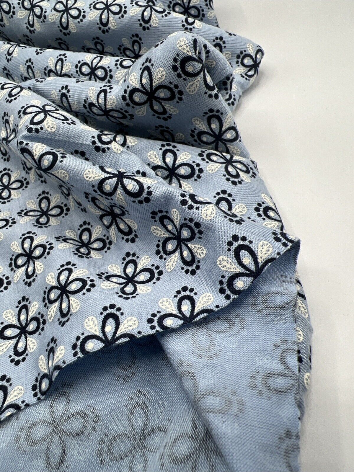 Sky Blue Floral Print Viscose Elastane Fabric