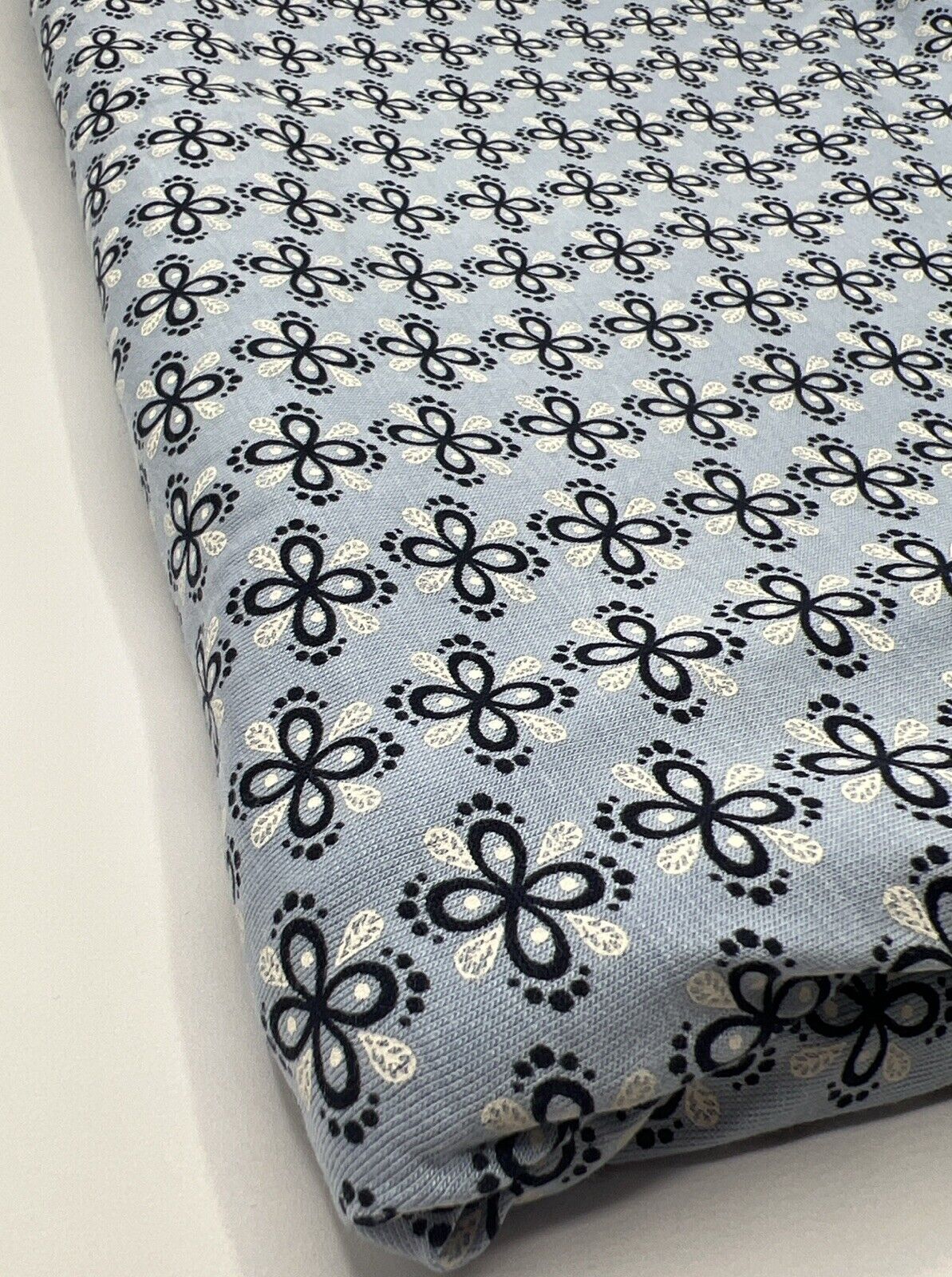 Sky Blue Floral Print Viscose Elastane Fabric