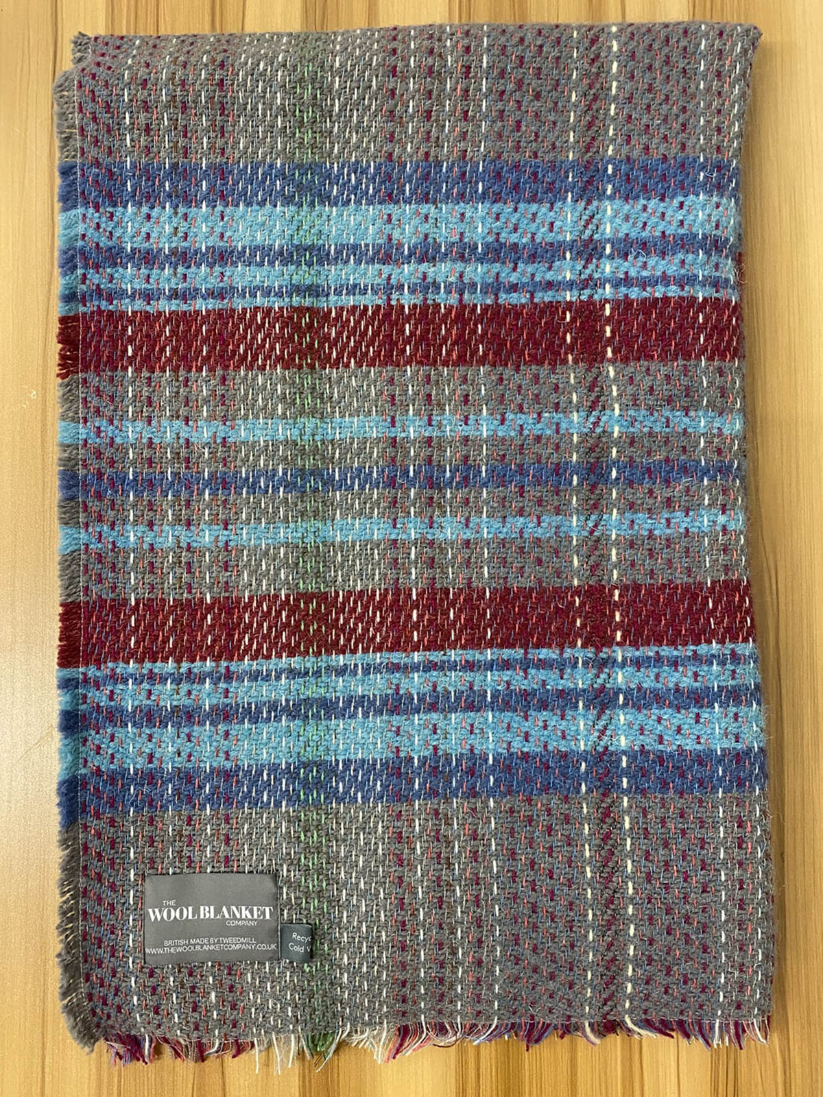 Small Checked Random Recycled Wool Blanket