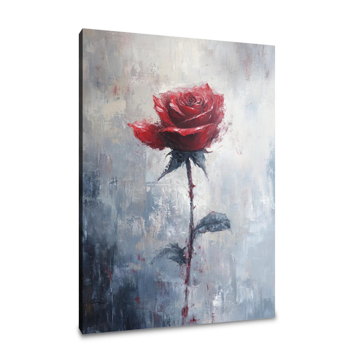 Scarlet Whisper Rose Canvas