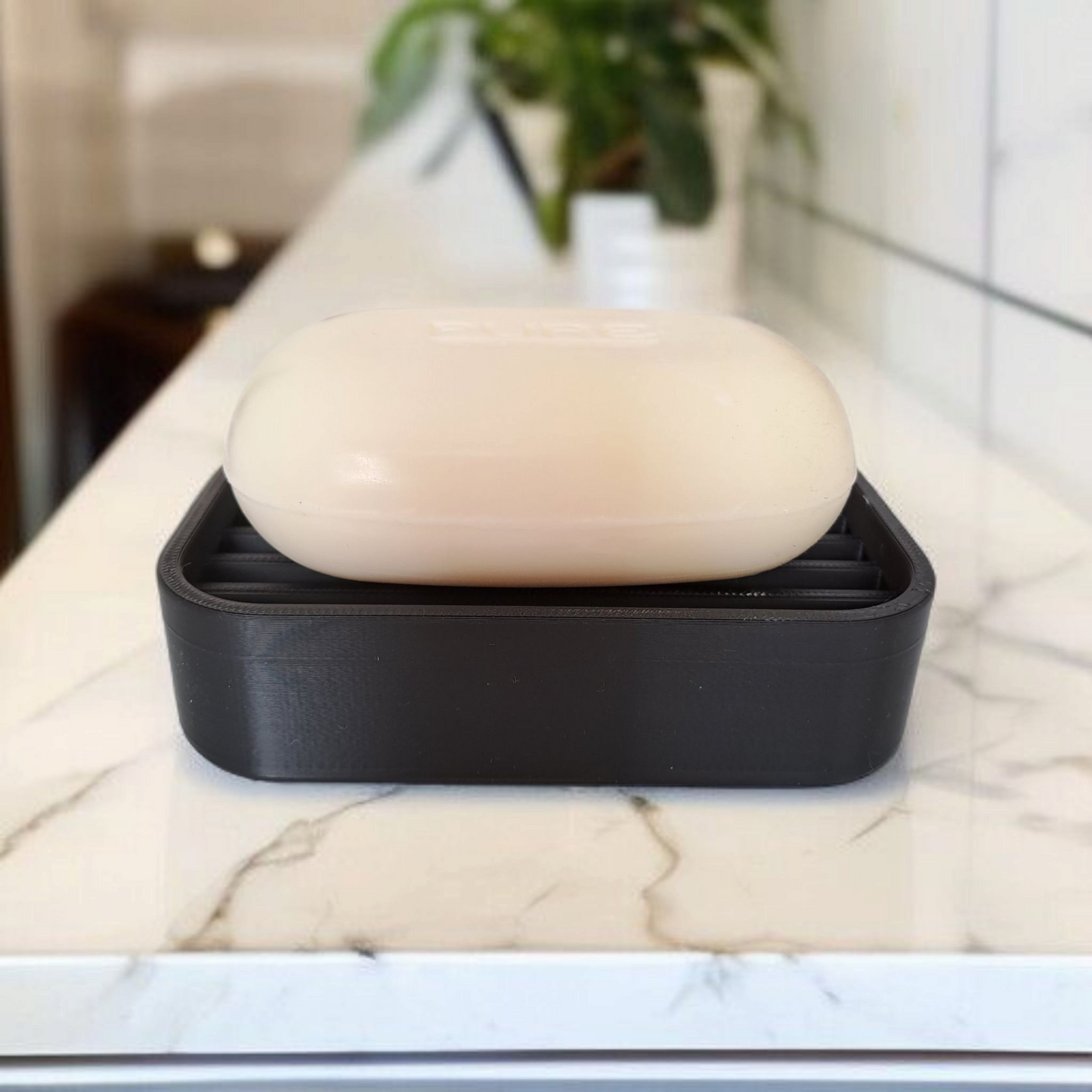 Modern Soap Dish with Drainage Ribs - Sleek & Hygienic Bar Soap Holder