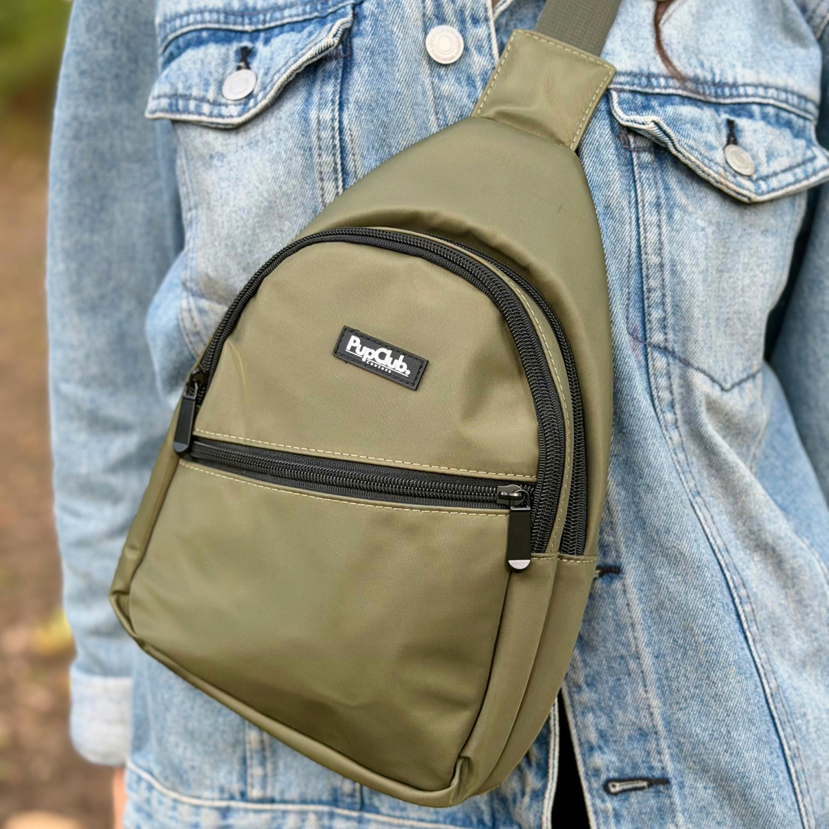 Dog Walking Sling Backpack - Khaki Green
