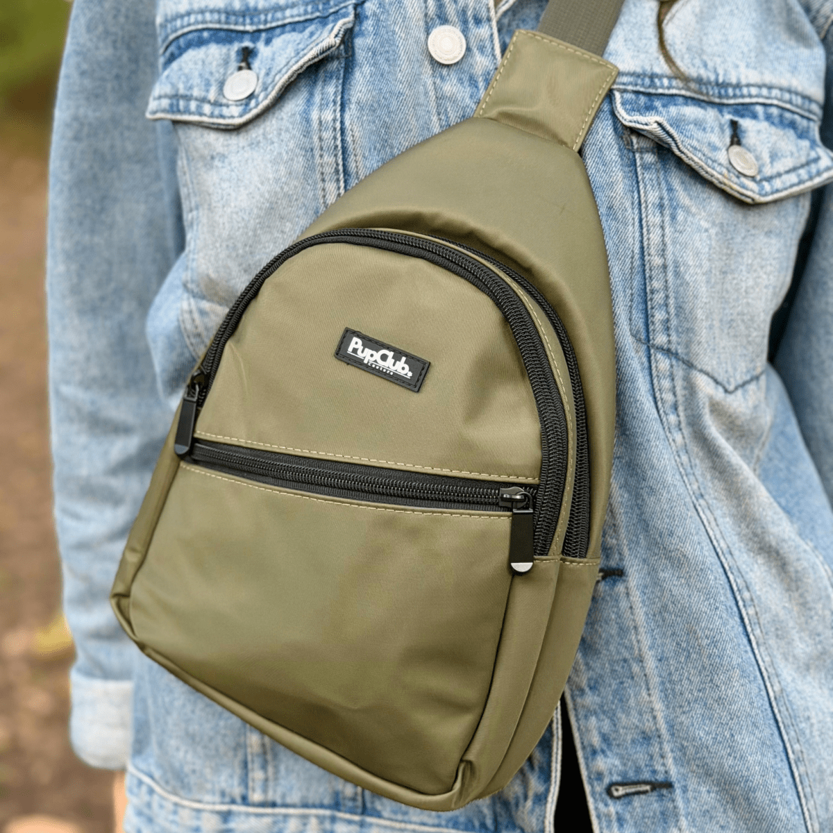 Dog Walking Sling Backpack - Khaki Green