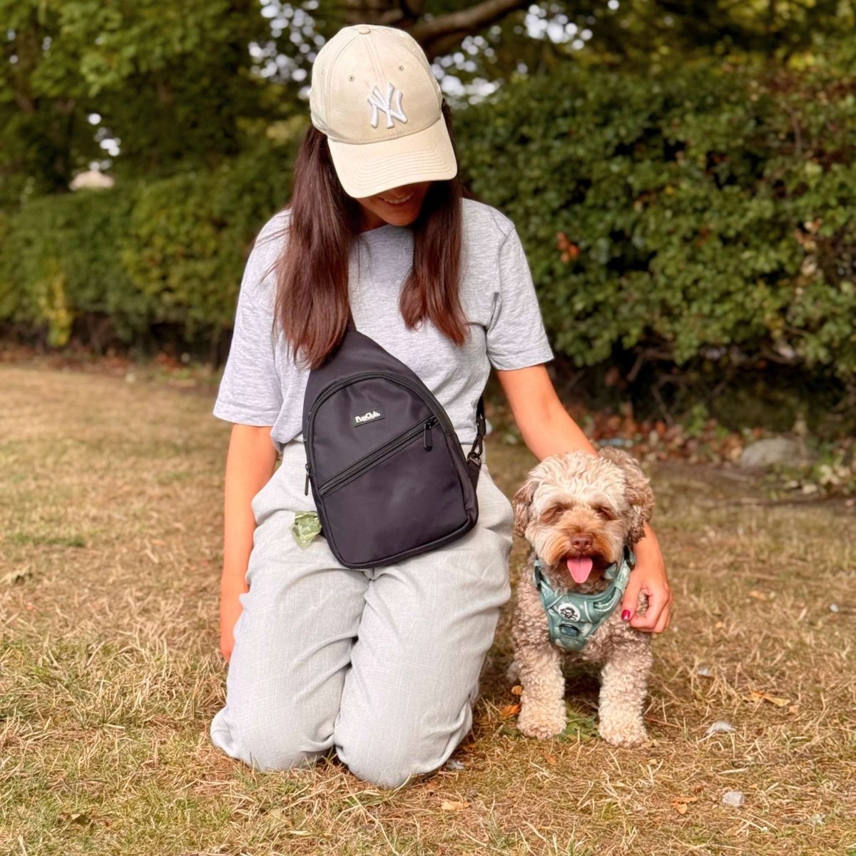 Dog Walking Sling Backpack - Black