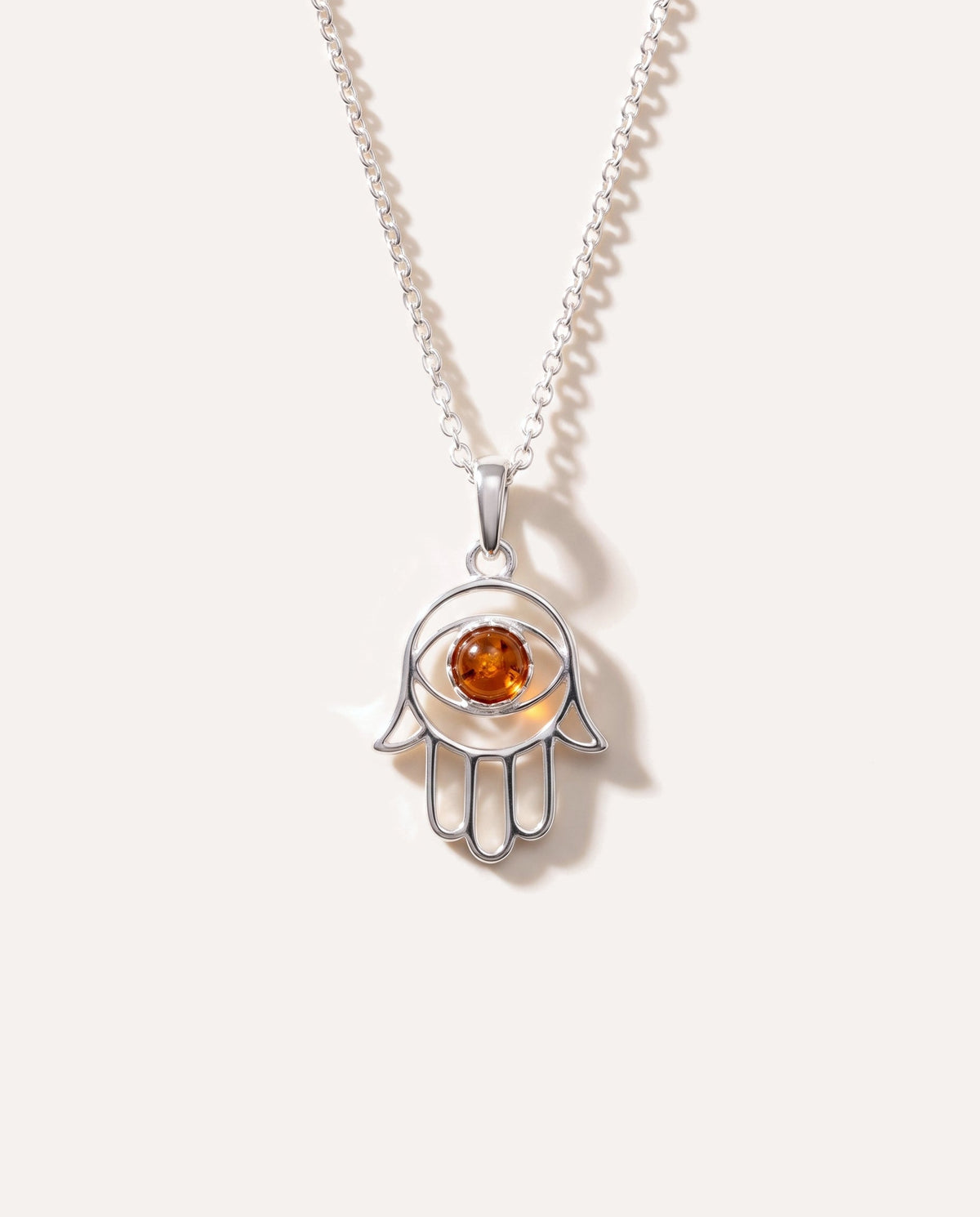 Small Amber Hamsa Pendant