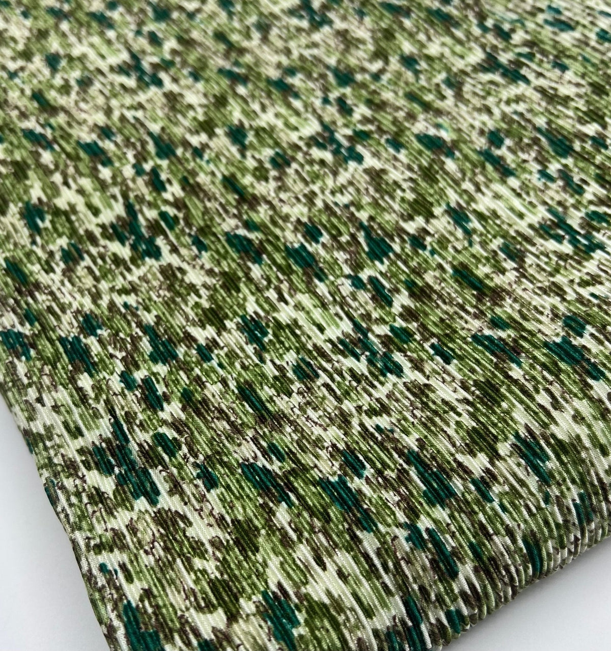 Small Camo Mix Print Plisse Pleated Stretch Fabric
