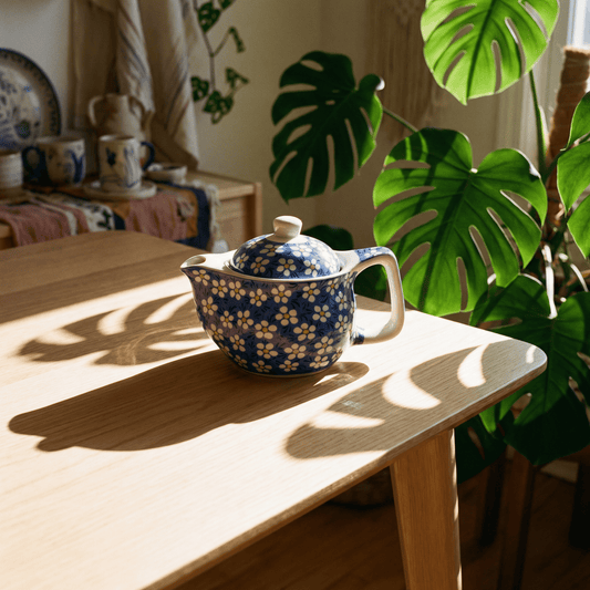 Small Herbal Teapot - Blue Daisy
