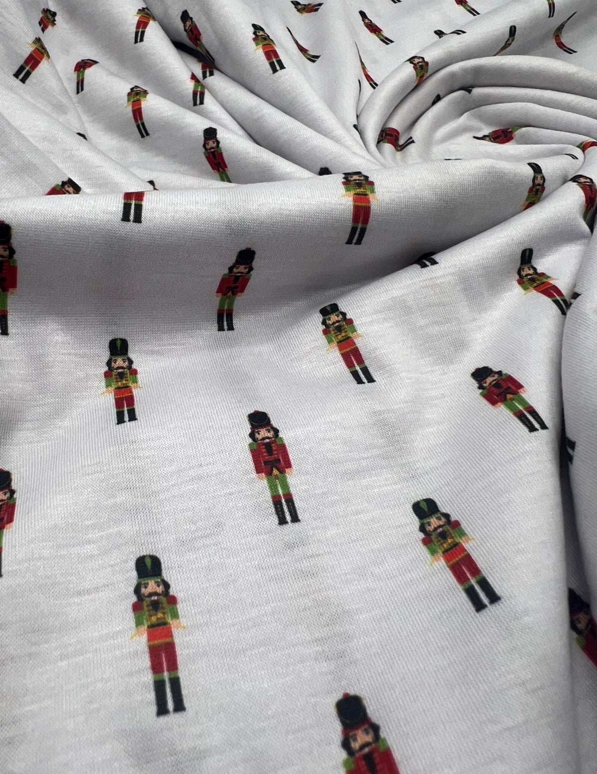 Small Nutcrackers Print Soft Spun Poly Stretch Fabric