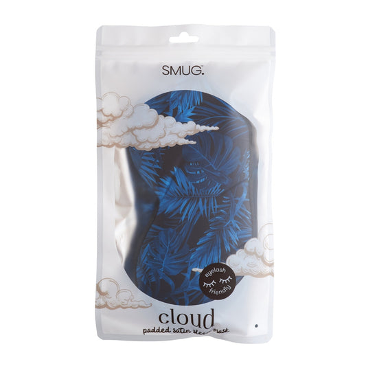 Cloud Padded Satin Sleep Mask - Palm Noir Print