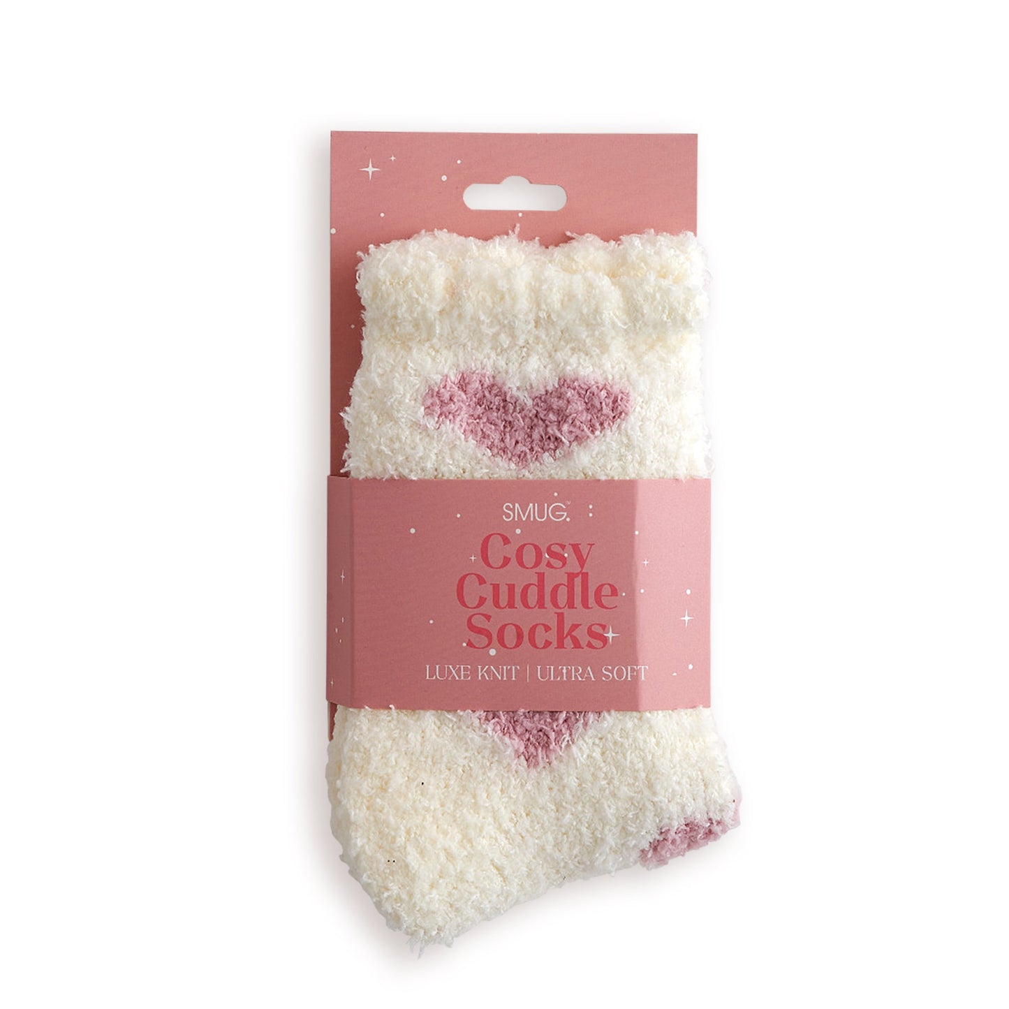 Cosy Cuddle Socks, Pink Hearts