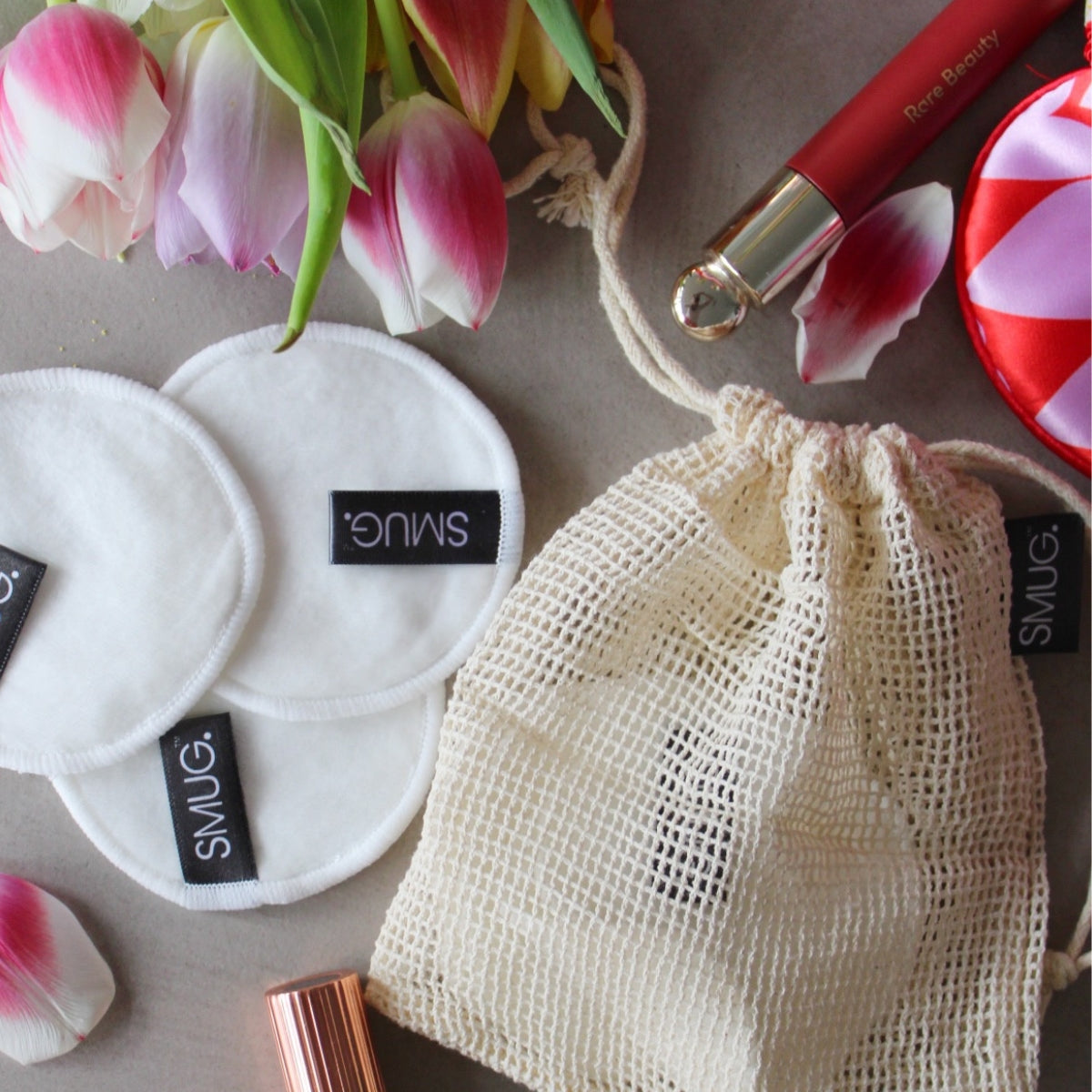 Reusable Bamboo Cotton Cleanse Pads with Mesh Wash Bag