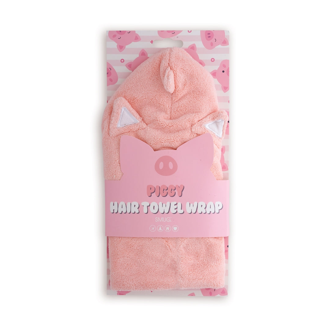 Novelty Hair Towel Wrap, Piggy