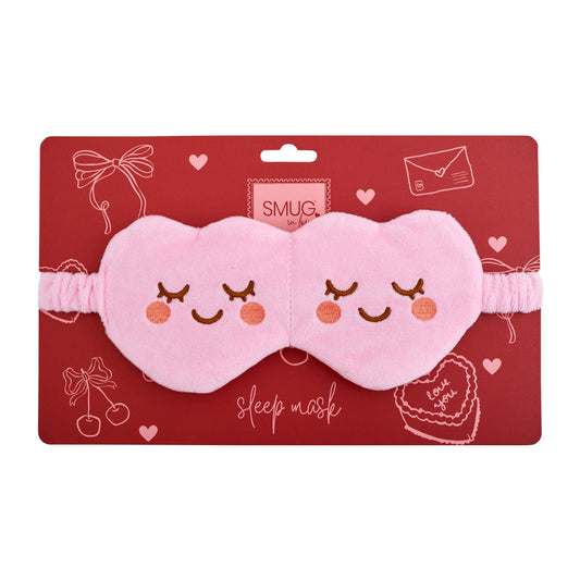 Novelty Plush Sleep Mask - Pink Hearts