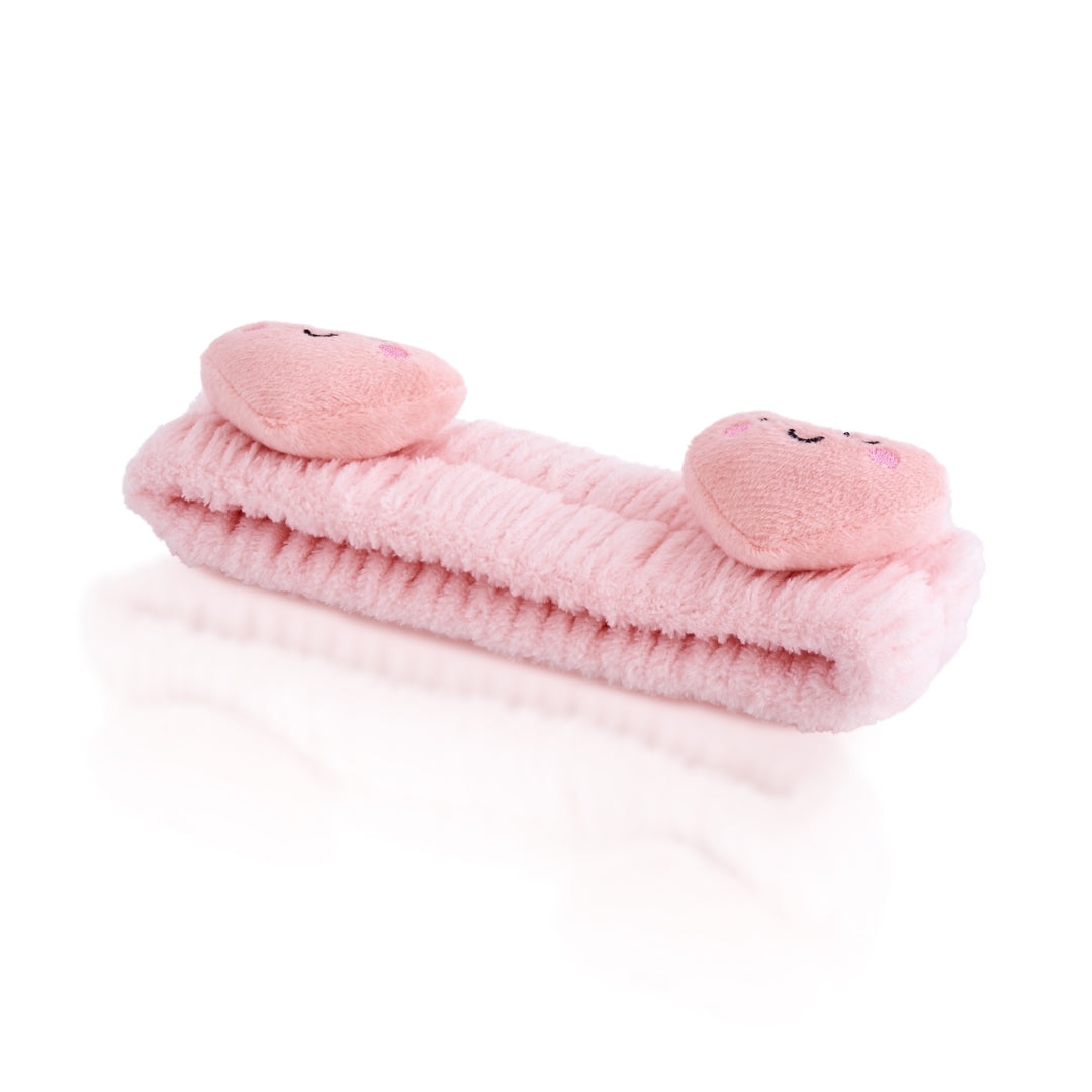 Novelty Spa Headband - Pink Hearts