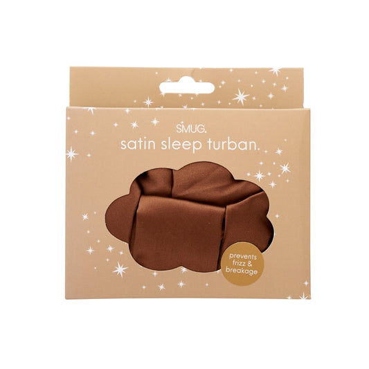 Satin Sleep Turban, Mocha