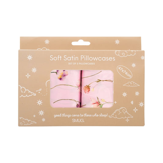 Soft Satin Pillowcase Set, Blush Meadow