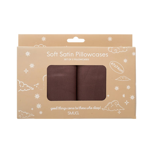 Soft Satin Pillowcase Set, Mocha