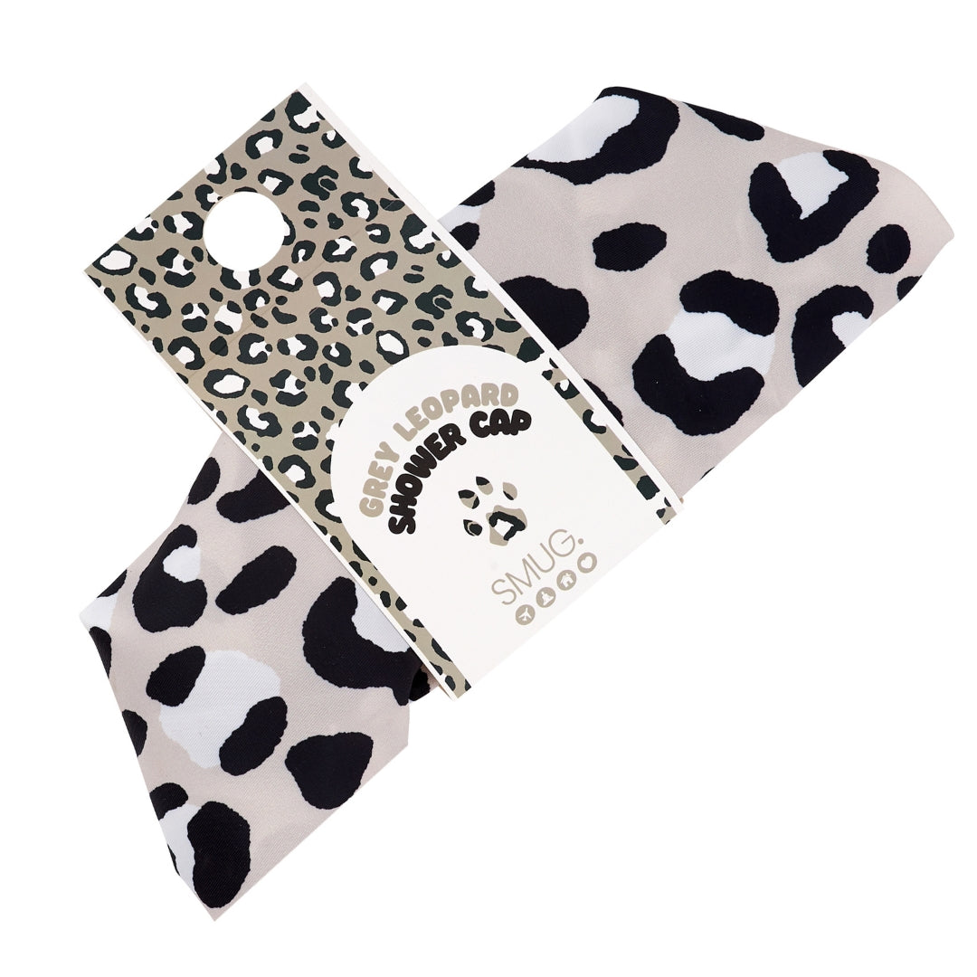 Shower Cap - Grey Leopard Print