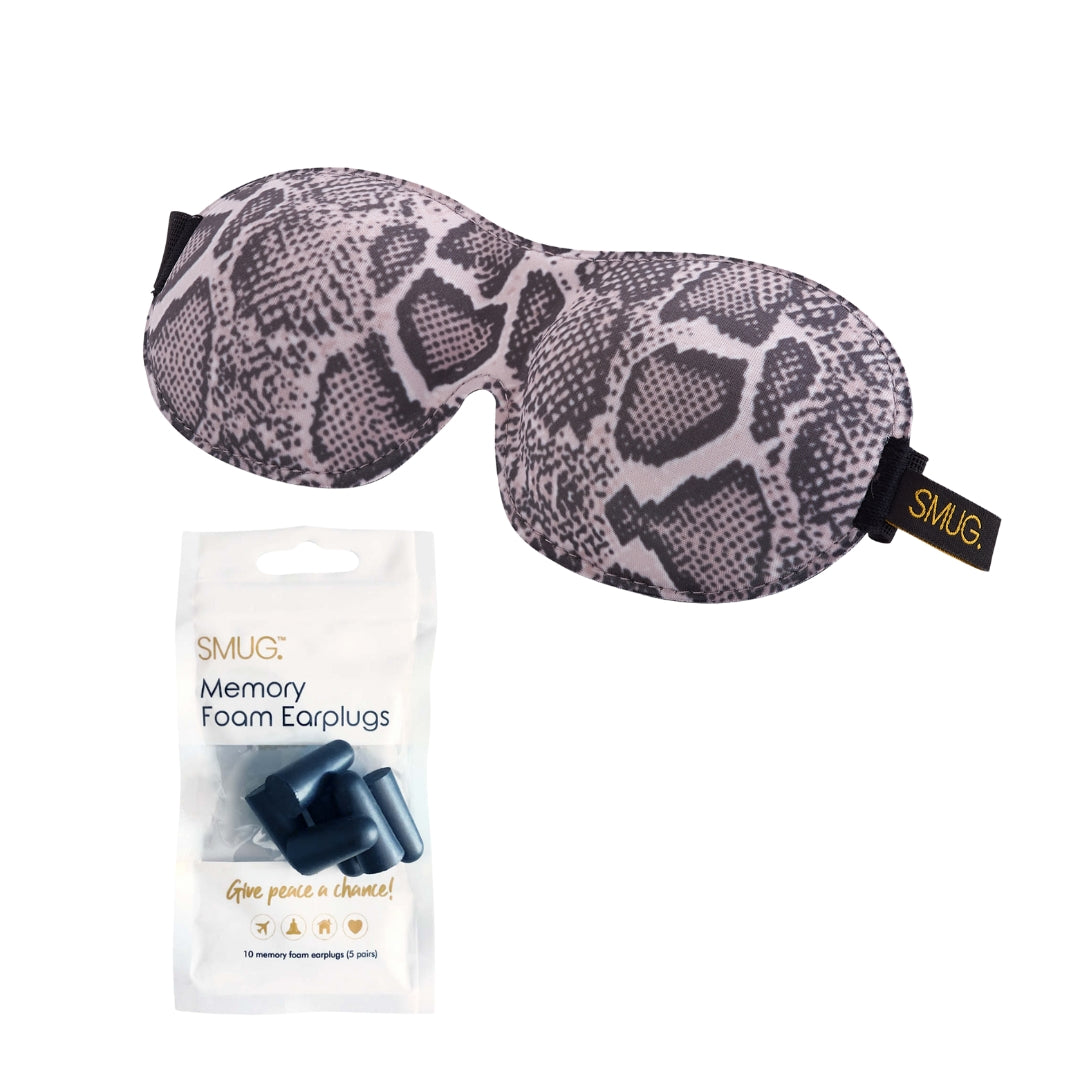 Contoured 3D Blackout Sleep Mask - Snake Print