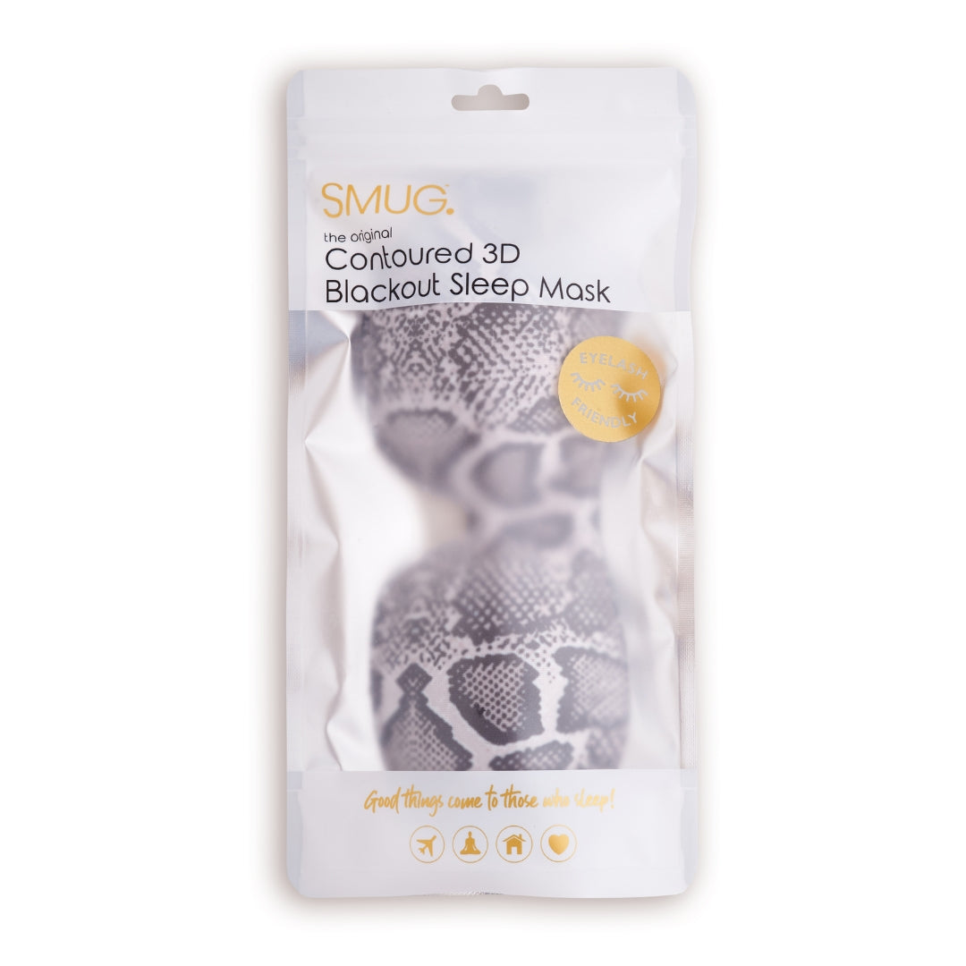 Contoured 3D Blackout Sleep Mask - Snake Print