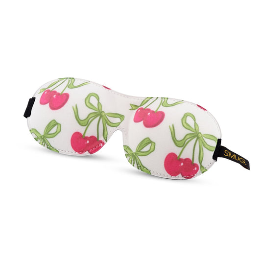 Contoured 3D Blackout Sleep Mask, White Cherries