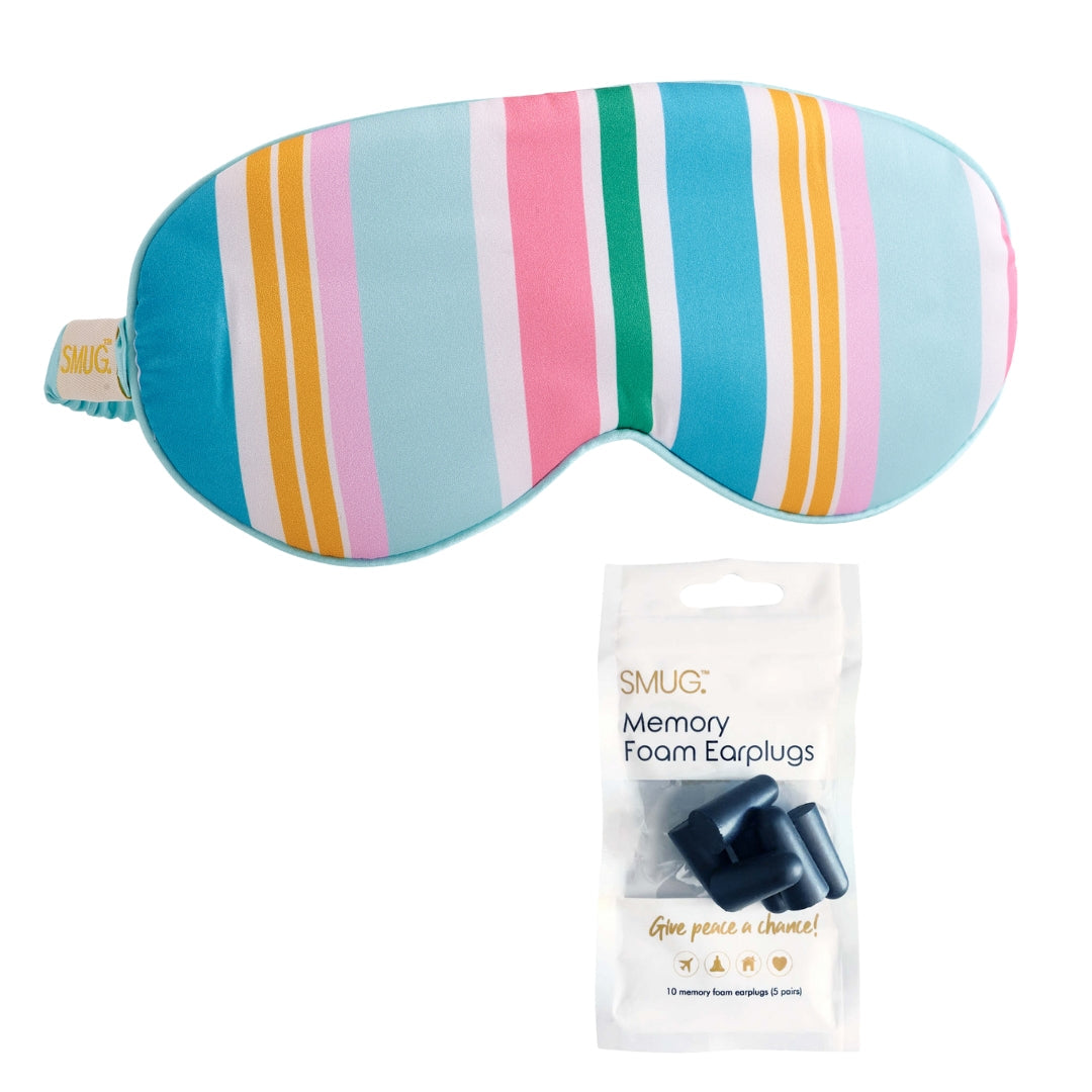 Satin Sleep Mask - Bold Stripe Print