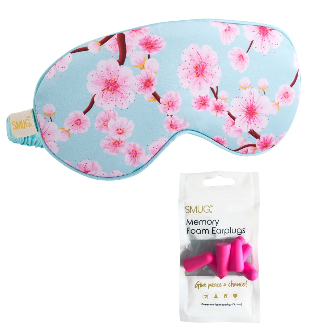 Satin Sleep Mask - Cherry Blossom Print