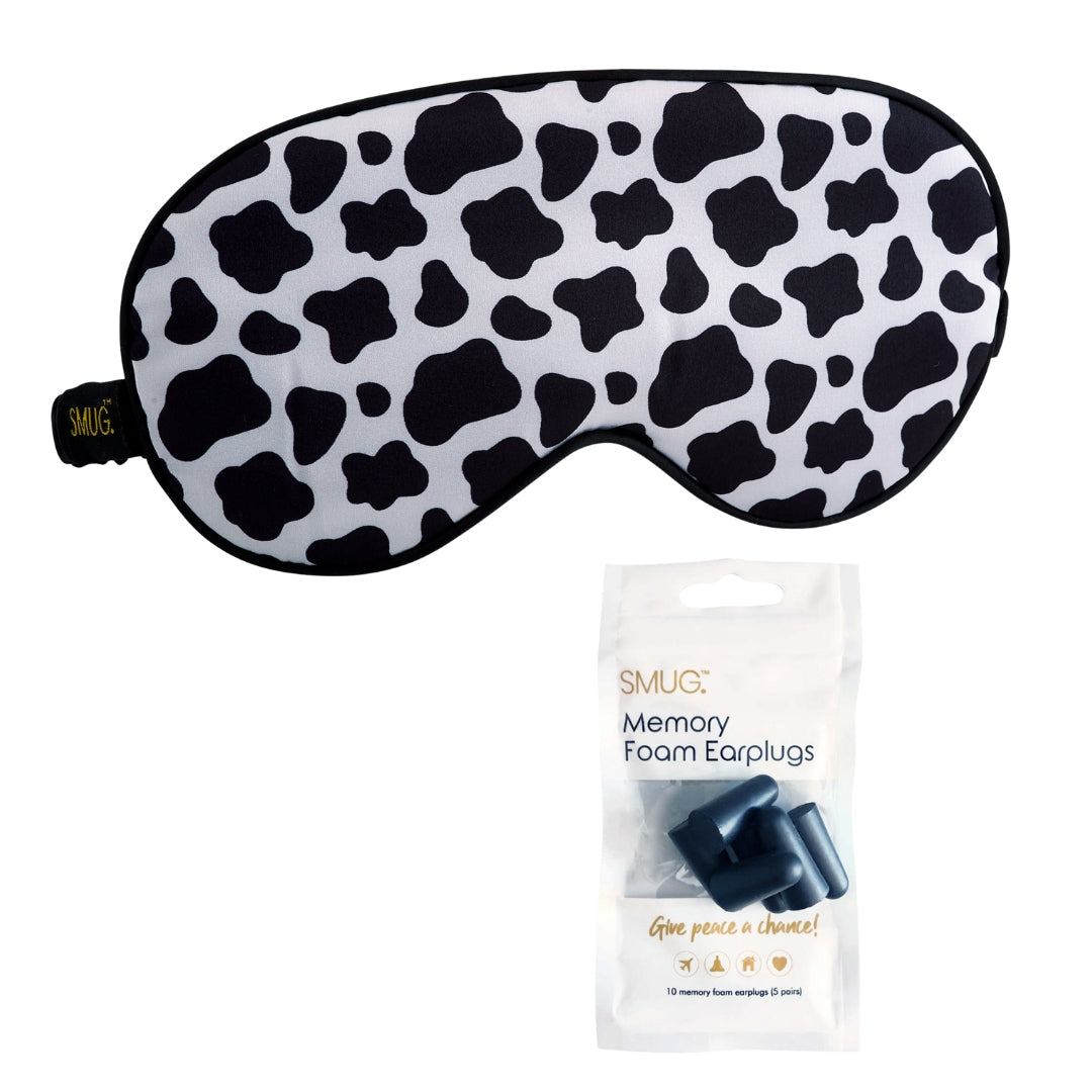 Satin Sleep Mask - Cow Print