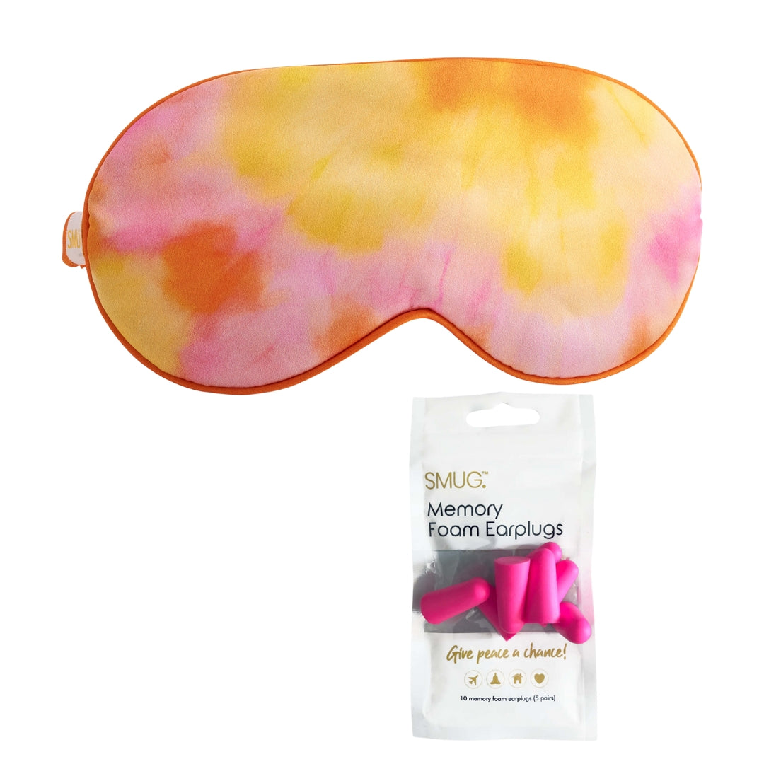 Satin Sleep Mask - Orange Tie Dye
