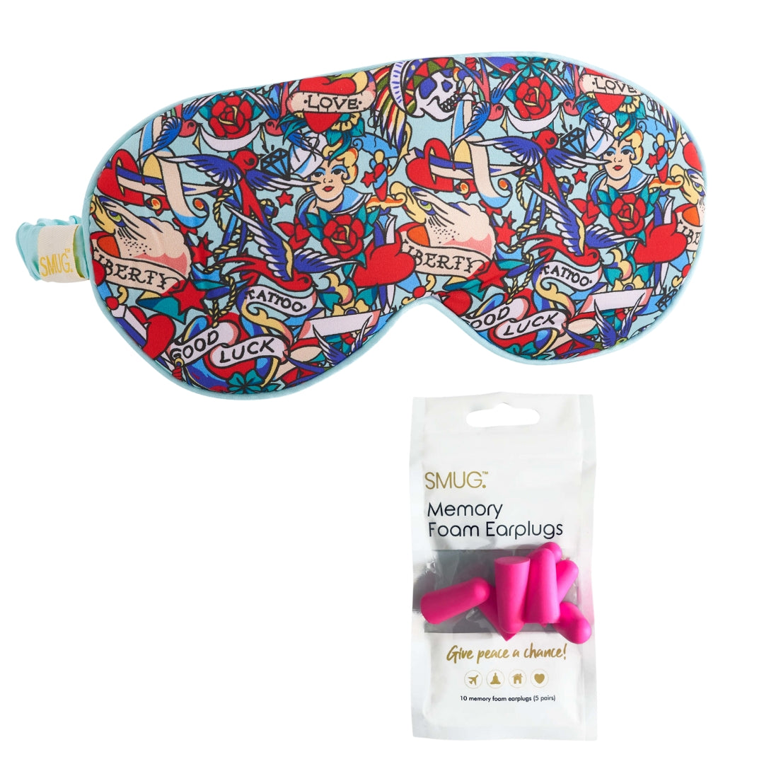Satin Sleep Mask - Tattoo Print