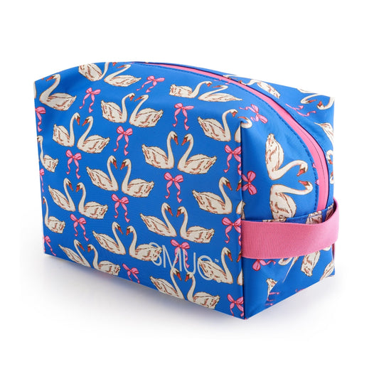 Wash Bag - Swans & Bows Print
