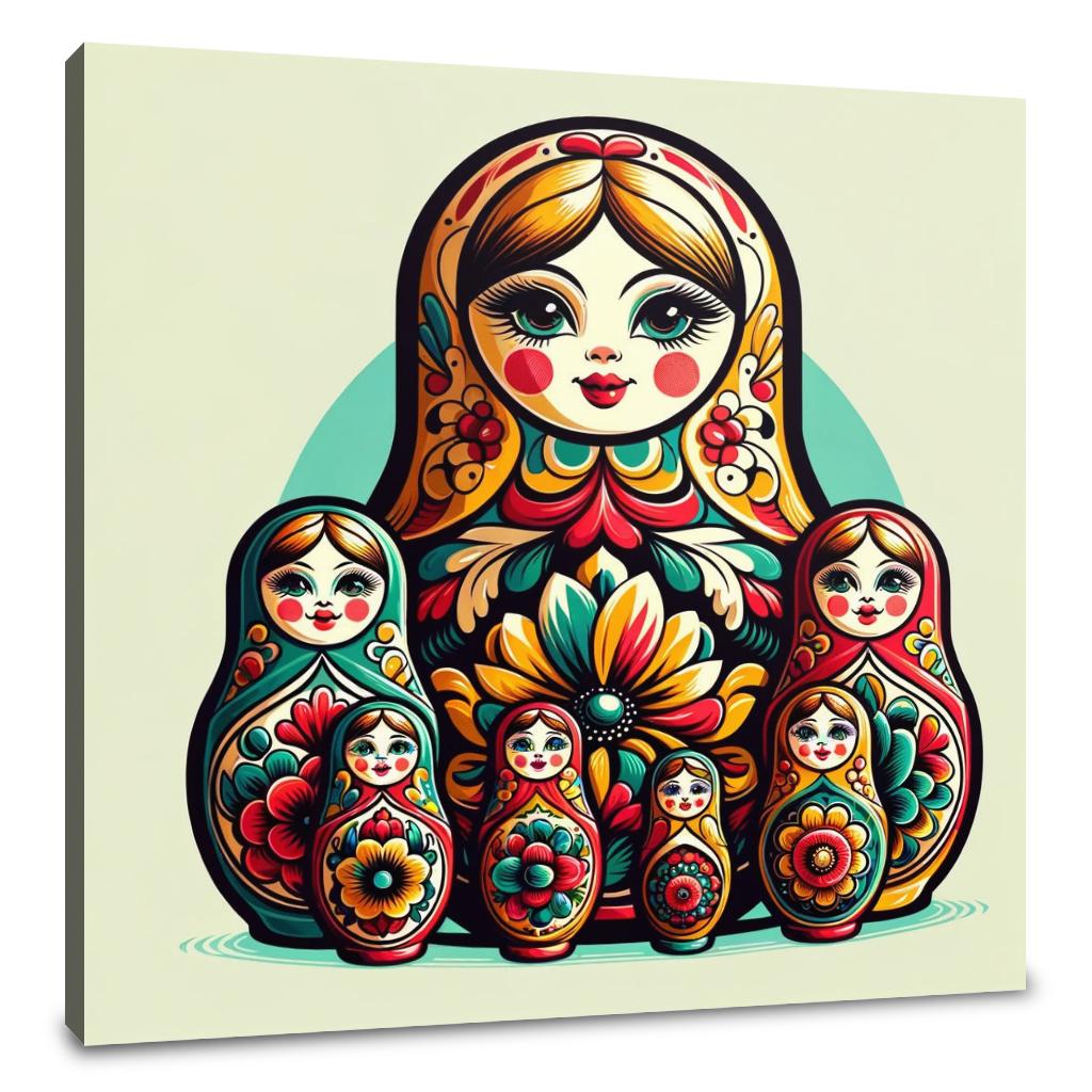 Vibrant Matryoshka Charm Canvas