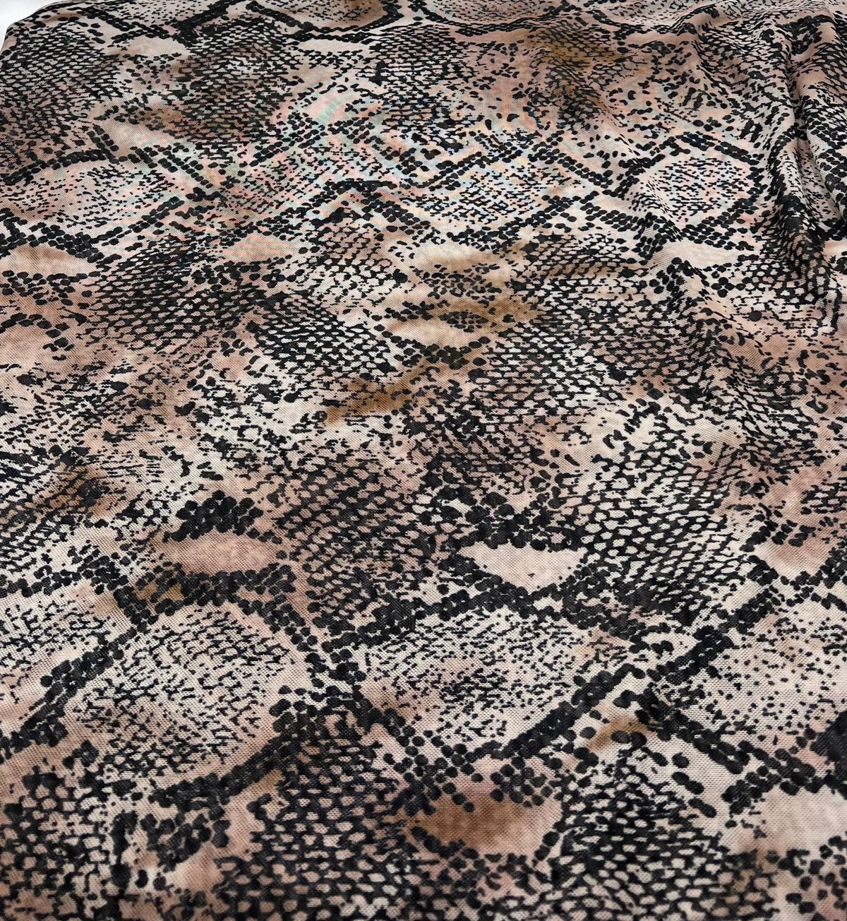 Snake Brown Mesh Fabric Stretch