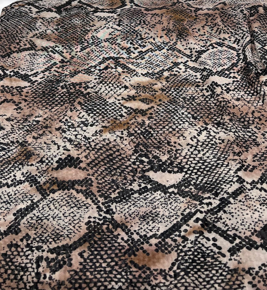 Snake Brown Mesh Fabric Stretch