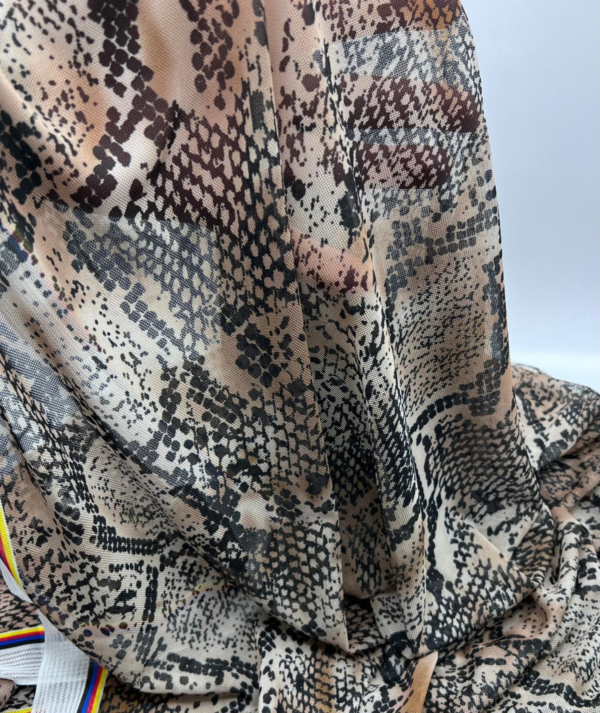 Snake Brown Mesh Fabric Stretch