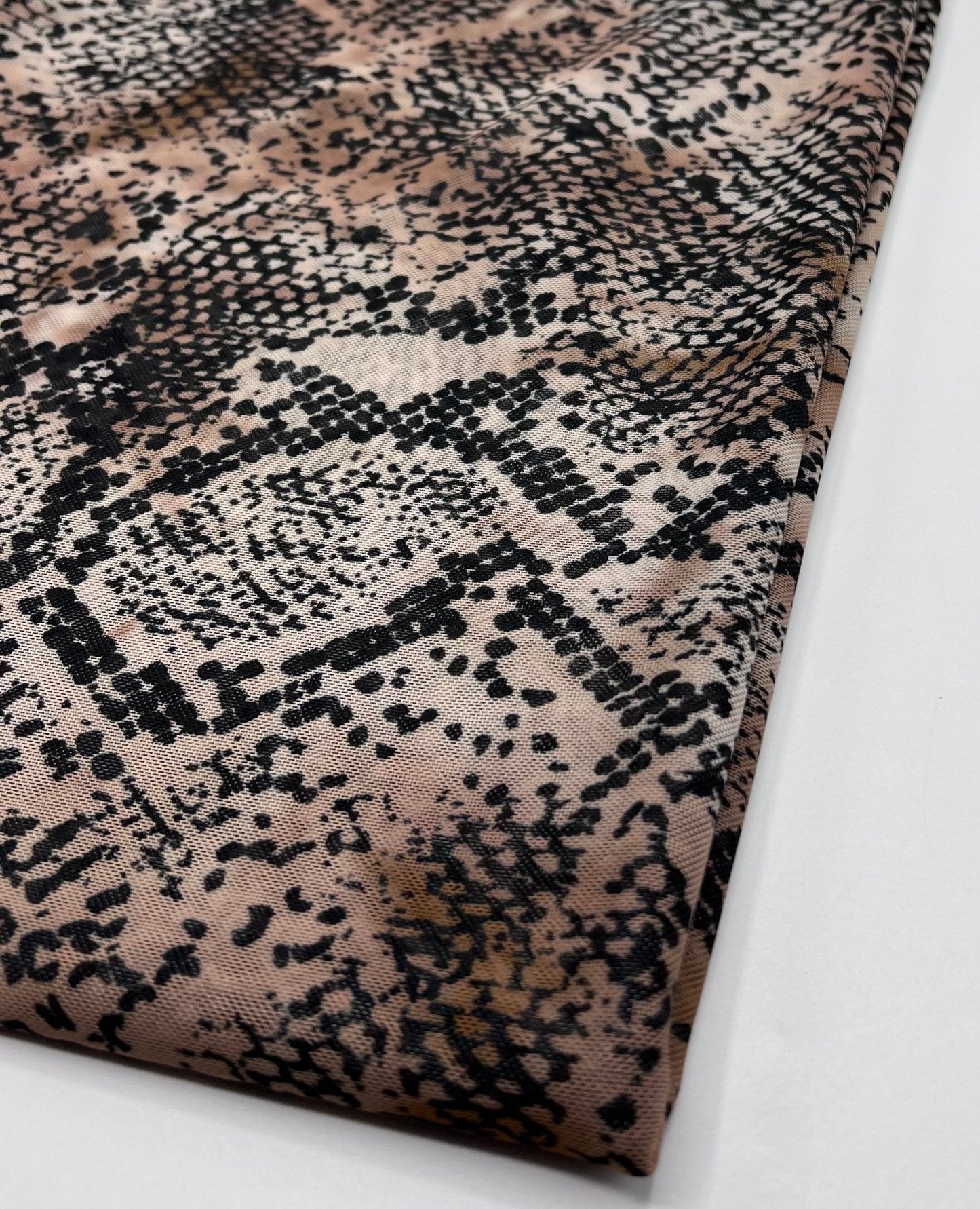 Snake Brown Mesh Fabric Stretch