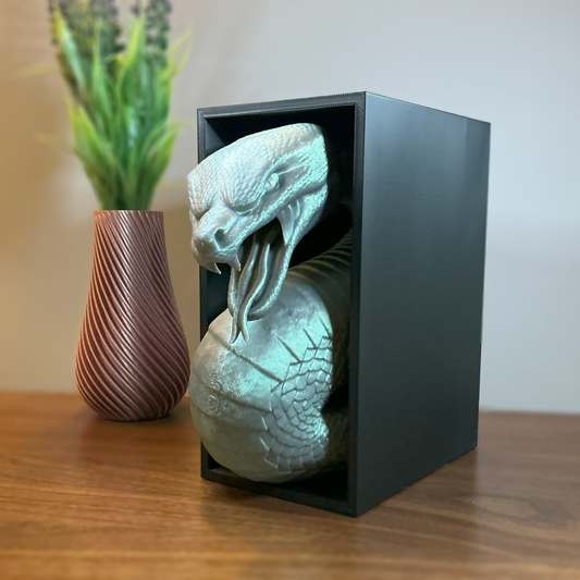 Slytherin-Inspired Snake Book Nook | 3D Printed Gothic Bookshelf Decor