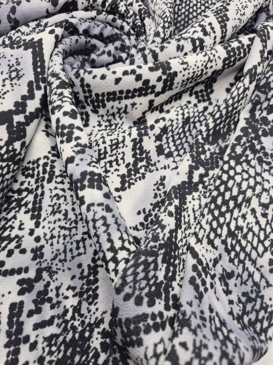Snake Print Light weight Bubble Crepe Fabric