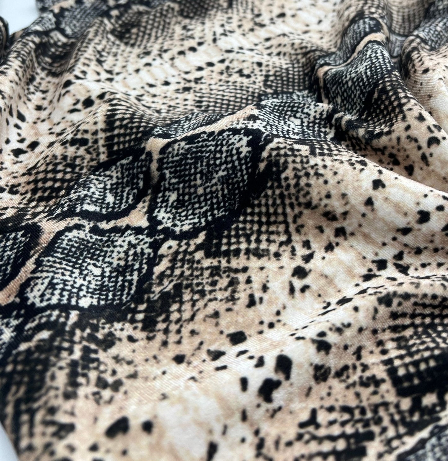 Snake Stone Print Velour Spandex Stretch Fabric