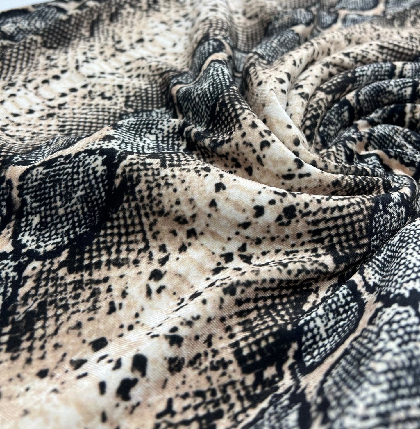 Snake Stone Print Velour Spandex Stretch Fabric