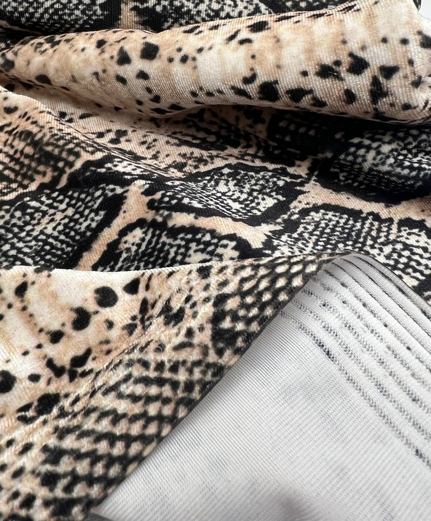 Snake Stone Print Velour Spandex Stretch Fabric
