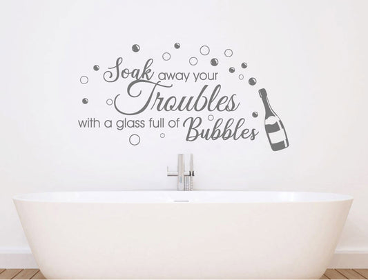 Soak Away Your Troubles With a Glass Full of Bubbles Wall Sticker