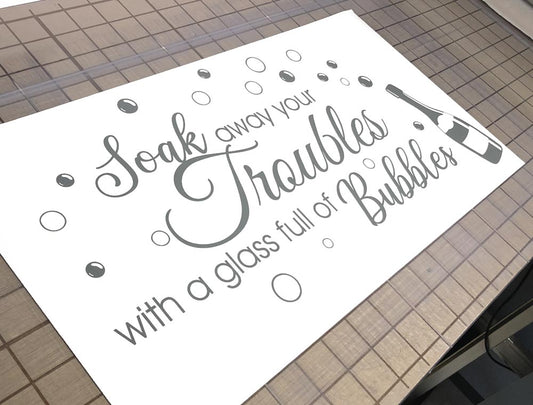 Soak Away Your Troubles With a Glass Full of Bubbles Wall Sticker