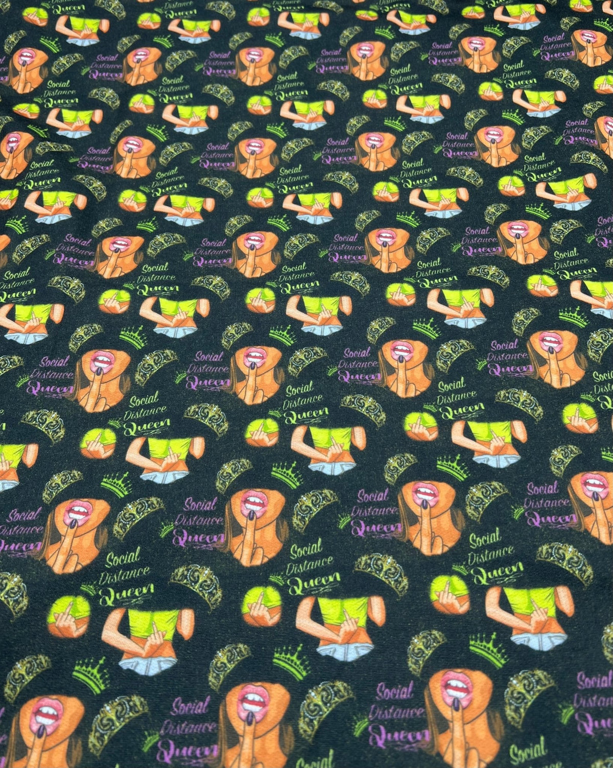 Social Distance Queen French Terry Loopback Fabric