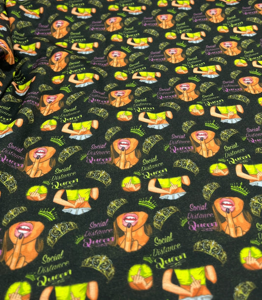 Social Distance Queen French Terry Loopback Fabric