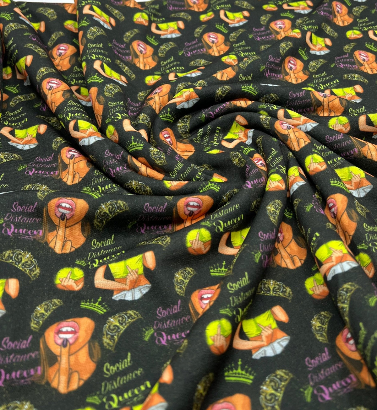 Social Distance Queen French Terry Loopback Fabric